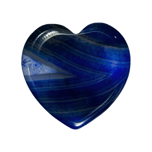 Heart Pebble Achat Blue Ocean